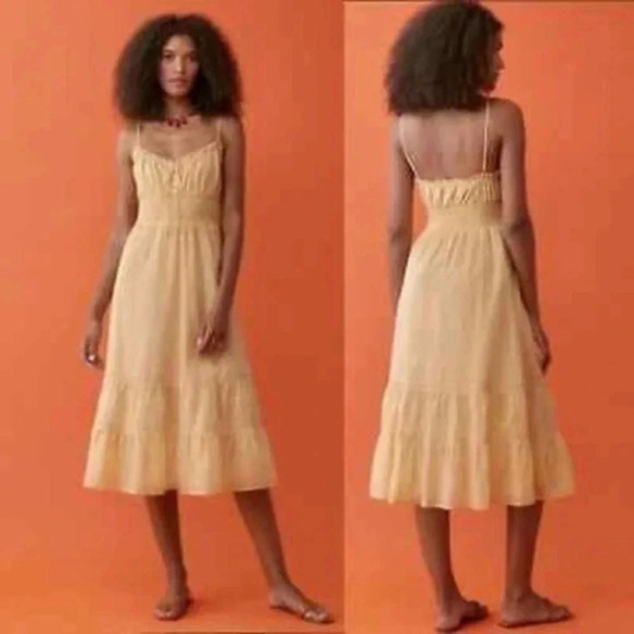 Reformation Landon Cotton Midi Dress Size 12 B624 - Picture 1 of 5